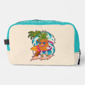 Aangepaste naam & kleur Surfing Ananas Toilettasje (Voorkant)