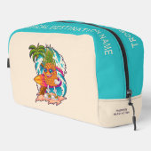 Aangepaste naam & kleur Surfing Ananas Toilettasje (Rechterhoek)