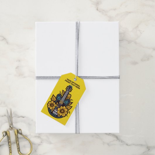 Aangepaste naam & kleur Ukulele Cadeaulabel (Met Touw)