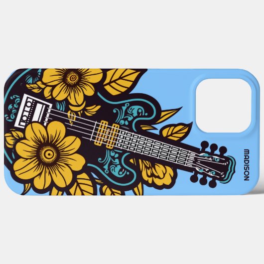 Aangepaste naam & kleur Ukulele Case-Mate iPhone Case (Achterkant (horizontaal))