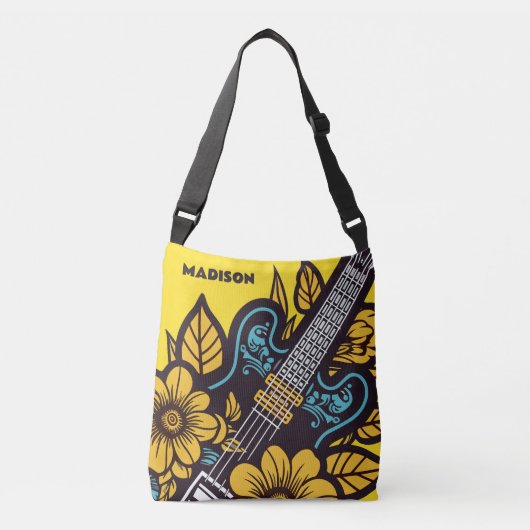 Aangepaste naam & kleur Ukulele Crossbody Tas (Voorkant)