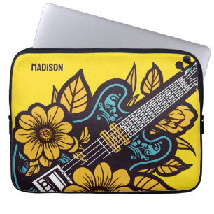 Aangepaste naam & kleur Ukulele Laptop Sleeve