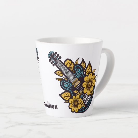 Aangepaste naam & kleur Ukulele Latte Mok (Rechterhoek)
