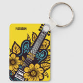 Aangepaste naam & kleur Ukulele Sleutelhanger (Achterkant)