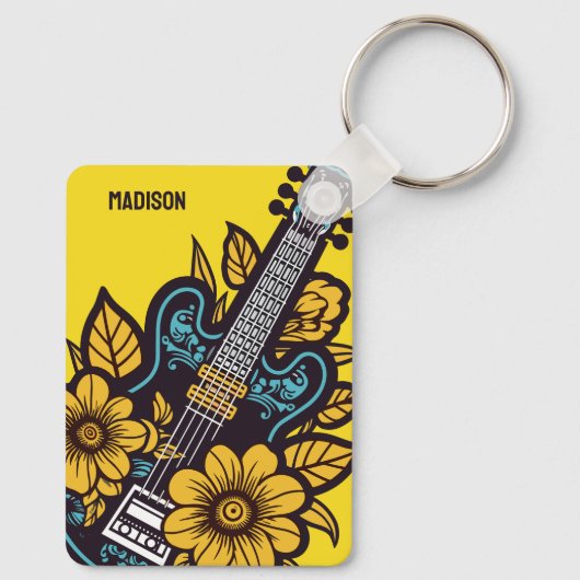 Aangepaste naam & kleur Ukulele Sleutelhanger (Achterkant)