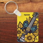 Aangepaste naam & kleur Ukulele Sleutelhanger (Voorkant)