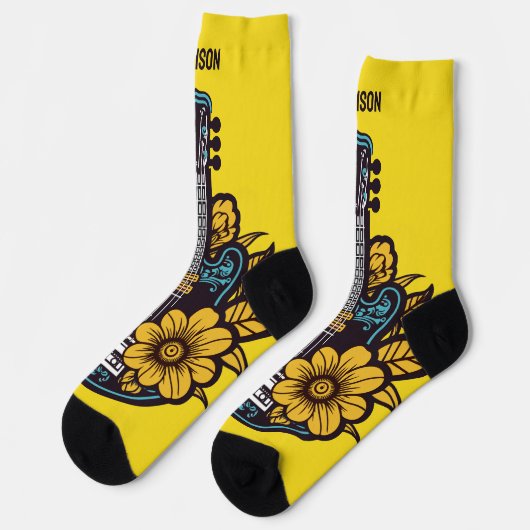 Aangepaste naam & kleur Ukulele Sokken (Links)