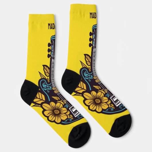 Aangepaste naam & kleur Ukulele Sokken (Rechts)