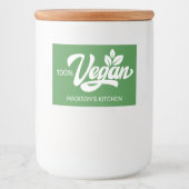 Aangepaste naam & kleur Vegan Voedselcontainer Etiket (Voorkant)