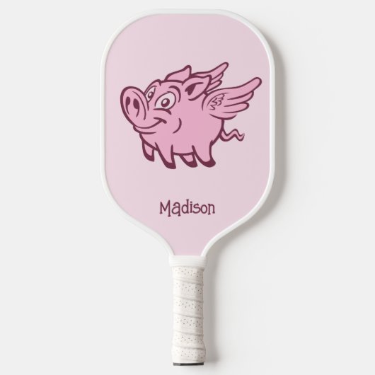 Aangepaste Naam & Kleur Vliegend Varken Pickleball Paddle (Voorkant)