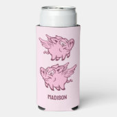 Aangepaste Naam & Kleur Vliegend Varken Seltzer Blikjeskoeler (Seltzer Achterkant)