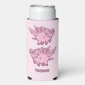 Aangepaste Naam & Kleur Vliegend Varken Seltzer Blikjeskoeler (Seltzer Voorkant)