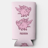 Aangepaste Naam & Kleur Vliegend Varken Seltzer Blikjeskoeler (Achterkant)