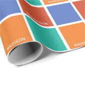 Aangepaste naam Kleurenvierkantjes Cadeaupapier (Rol Hoek)