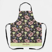 Aangepaste naam kleurig floreel naadloos patroon schort (Voorkant)