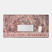 Aangepaste naam Kleurrijk Abstract Perzik Roze Pat Bureaumat (Keyboard & Muis)