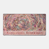 Aangepaste naam Kleurrijk Abstract Perzik Roze Pat Bureaumat (Voorkant)