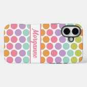 Aangepaste naam Kleurrijk Pastel Dot Patroon Case-Mate iPhone Case (Achterkant (horizontaal))
