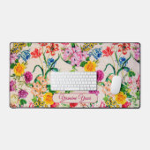Aangepaste naam Kleurrijke Bloemen Vrouwelijk meis Bureaumat (Keyboard & Muis)