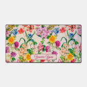 Aangepaste naam Kleurrijke Bloemen Vrouwelijk meis Bureaumat (Voorkant)