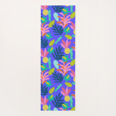 Aangepaste naam kleurrijke bloemenblauw modern sch yogamat (Achterkant)