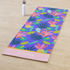 Aangepaste naam kleurrijke bloemenblauw modern sch yogamat