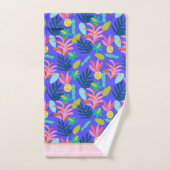 Aangepaste naam kleurrijke bloemenblauwe moderne s handdoek (Handdoek)