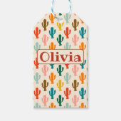 Aangepaste naam Kleurrijke Cactussen Cadeaulabel (Voorkant)
