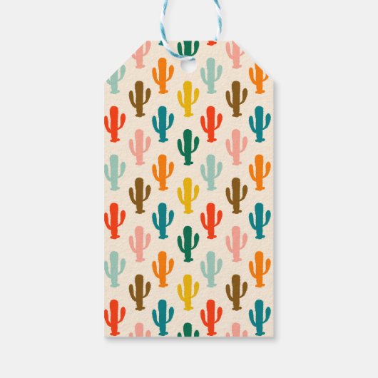 Aangepaste naam Kleurrijke Cactussen Cadeaulabel (Achterkant)