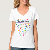 Aangepaste naam Kleurrijke cirkels hartvorm T-Shir T-shirt (Voorkant)