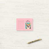 Aangepaste naam Kleurrijke Corgi Pop Art Post-it® Notes (Op bureau)