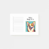 Aangepaste naam Kleurrijke Corgi Pop Art Post-it® Notes (Voorkant)
