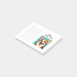 Aangepaste naam Kleurrijke Corgi Pop Art Post-it® Notes