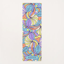 Aangepaste naam Kleurrijke Doodles omkeerbare yoga Yogamat