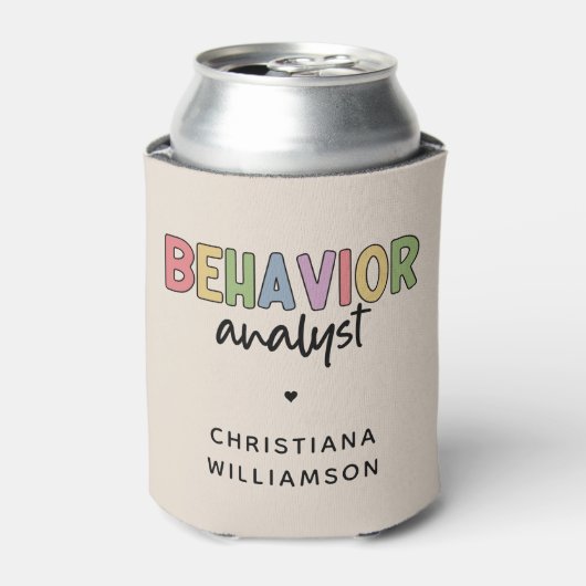 Aangepaste naam Kleurrijke Gedragsanalist Blikjeskoeler (Blikje Voorkant)