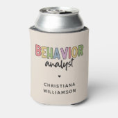 Aangepaste naam Kleurrijke Gedragsanalist Blikjeskoeler (Blikje Achterkant)