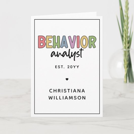 Aangepaste naam Kleurrijke Gedragsanalist Kaart (Voorkant)