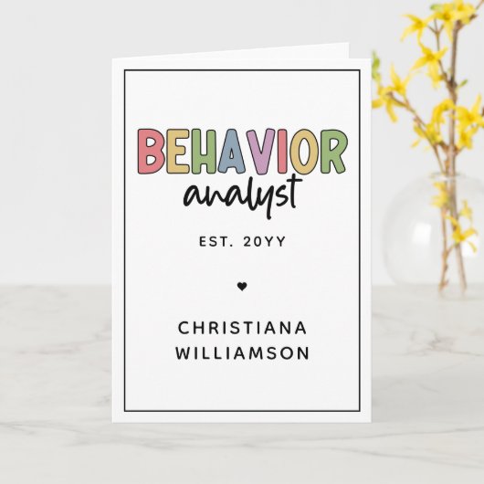 Aangepaste naam Kleurrijke Gedragsanalist Kaart (Gele Bloem)