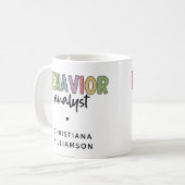 Aangepaste naam Kleurrijke Gedragsanalist Koffiemok (Voorkant links)