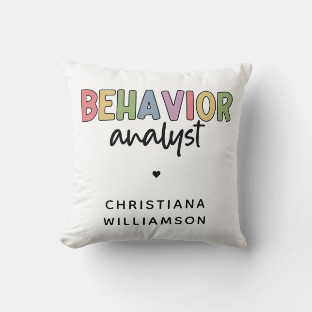 Aangepaste naam Kleurrijke Gedragsanalist Kussen (Voorkant)