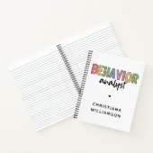 Aangepaste naam Kleurrijke Gedragsanalist Notitieboek (Binnen)