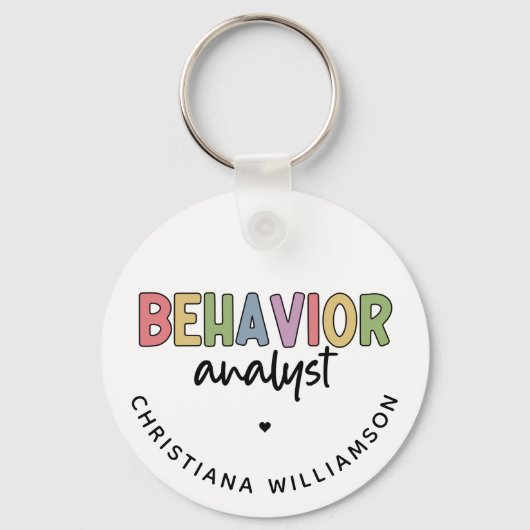Aangepaste naam Kleurrijke Gedragsanalist Sleutelhanger (Voorkant)