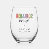 Aangepaste naam Kleurrijke Gedragsanalist Wijnglas Zonder Voet (Voorkant)