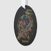 Aangepaste naam Kleurrijke Jazz Player ornament (voorkant)