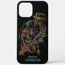 Aangepaste naam Kleurrijke Jazzspeler telefoonhoes Case-Mate iPhone Case