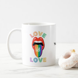 Aangepaste naam kleurrijke LGBTQ Pride Maand Koffiemok