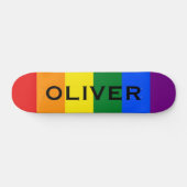 Aangepaste naam kleurrijke LGBTQ Rainbow Gay Pride Persoonlijk Skateboard (Horizontaal)