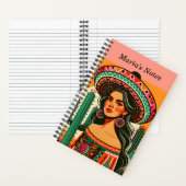 Aangepaste naam Kleurrijke Mexicaanse Fiesta Cactu Notitieboek (Binnen)