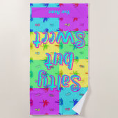 Aangepaste naam kleurrijke moderne zomerhanddoek strandlaken (Voorkant)