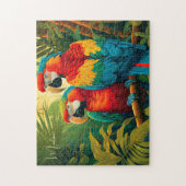 Aangepaste naam Kleurrijke papegaaien Legpuzzel (Verticaal)